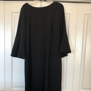 Calvin Kline black sheath dress with bell sleeves. 18W